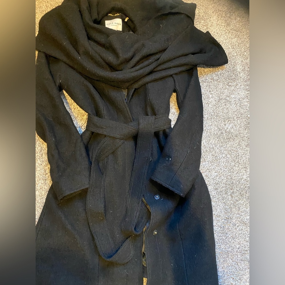 Cole Haan Black Wool Coat